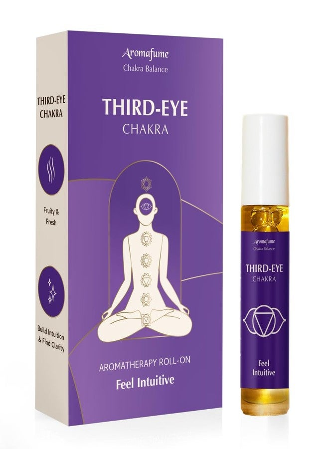 Aromafume Third Eye Chakra Essential Oil Roll-On Blend by Aromafume | 10ml/0.33 fl oz | Ajna | Aromatherapy Oils for Chakra Balance | Rose & Juniper Extracts | Amethyst Incense for Meditation, Yoga, Reiki - Image 1